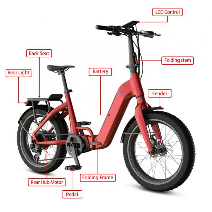 32km / H Động cơ trung tâm tốc độ cao 20 inch 48v Pin xe đạp điện gấp 1